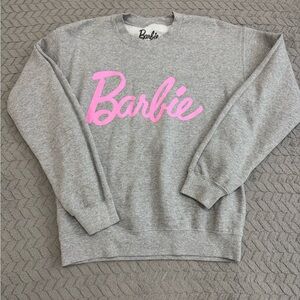 Barbie Heather Gray Sweatshirt with Pink Logo